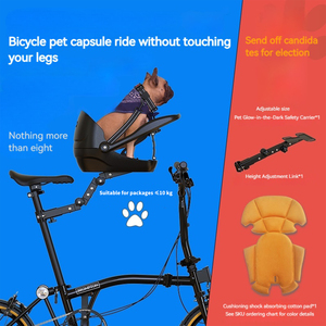 Transportín Plegable para Mascotas, Perros y Gatos, Ecológico, de Plástico, con Capacidad para 12.5 kg, Cierre de Botón, para Viajes en Bicicleta - Product Image 3