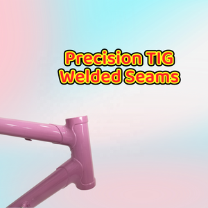 Vélo de route vintage Worldcycle HL20CRMO 26 pouces rose brillant en acier Cr-Mo, cadre et fourche à pignon fixe, avec logo couleur personnalisé - Product Image 2