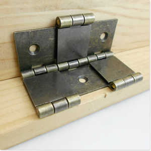 Charnière de meuble carrée pliante à double axe 47 mm x 21 mm, style antique, montage en surface, en fer - Product Image 3
