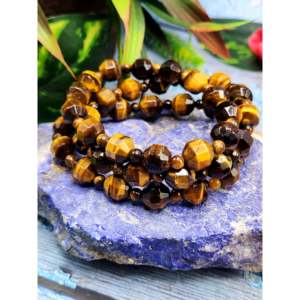 สร้อยข้อมือลูกปัดหกเหลี่ยมไทเกอร์อายขัดเงา Shwasam - การเดินทางสู่ความแข็งแกร่งและความชัดเจน จำนวน 1 ชิ้นเท่านั้น - Product Image 1