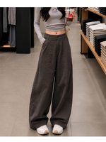 Nouveau pantalon d'été léger taille haute fluide coupe ample et large pour femmes de petite taille