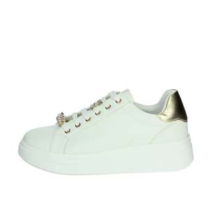 Sneakers Donna Valleverde Bianche e Oro, Stile Platform, Scarpe di Tela Trendy - Product Image 1