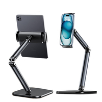 Support de téléphone et tablette pliable portable réglable en hauteur et en angle pour bureau, support de bureau pour iPad, support de téléphone en aluminium