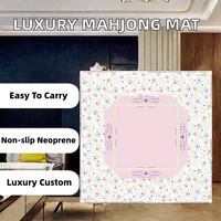 Tapis de mahjong américain de luxe personnalisé, antidérapant, en microfibre et caoutchouc naturel, portable, unisexe