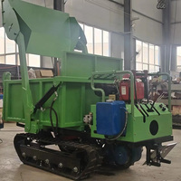 Mini-dumper sur chenilles 1T auto-chargeur, transporteur multifonctionnel, mini-dumper-chargeur portable sur chenilles