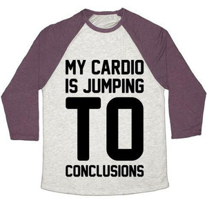 My Cardio Is Jumping to Conclusions Maglietta da baseball unisex in tessuto tri-mix - Product Image 1