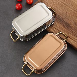 จานขนมสแตนเลสทรงสี่เหลี่ยมสุดสร้างสรรค์สำหรับไก่<span class=keywords><strong>ทอด</strong></span>และมันฝรั่งทอดสำหรับถาดเสิร์ฟในโรงแรม - Product Image 6