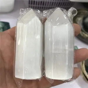 प्राकृतिक selenite बिंदु छड़ी कच्चे selenite क्रिस्टल पत्थर के लिए टॉवर बिक्री