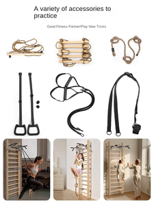 Wellshow, equipo de Fitness de madera para interiores, marco de escalada para niños para entrenamiento de estiramiento, rehabilitación de prensa de piernas - Product Image 2