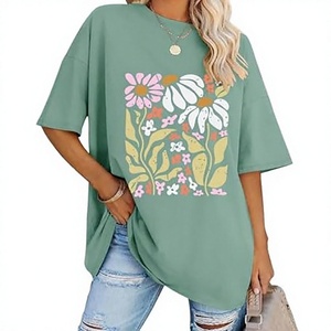 T-shirt décontracté pour femme, col rond, couleur unie, manches mi-longues, épaules tombantes, coupe régulière, 100 % coton, anti-boulochage, respirant, coupe courte - Product Image 1