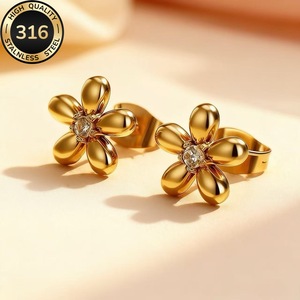 Nuevos pendientes de acero inoxidable con diseño de semilla de girasol, elegantes y de alta gama, estilo retro francés, para mujer - Product Image 4