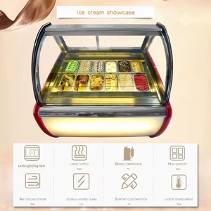 Congelador pequeño de 12 bandejas con enfriamiento por aire para helados y pasteles, uso en restaurantes, acero inoxidable, 12 bandejas para exhibición de helados, leche y frutas - Product Image 4