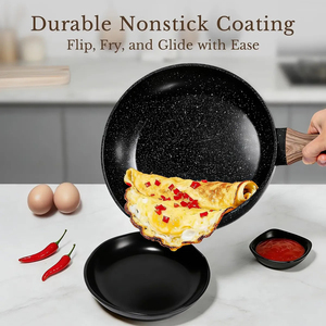 Juego de Ollas y Sartenes Modernas de Cerámica con Revestimiento de Mármol, Tapas de Vidrio y Silicona, Antiadherentes, de Aluminio Forjado, Aptas para Lavavajillas y Cocina de Gas - Product Image 3