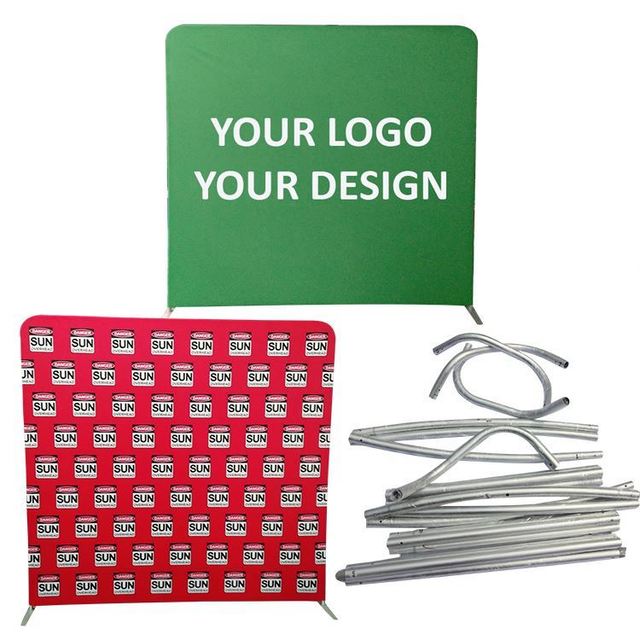Pop up 8*8ft  Tension Stretch Fabric Backdrop Stand Trade Show Event Logo Backdrop Stand Fabric for Trade Show