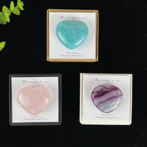 Ensemble de boîtes cadeaux en cristal en gros, <span class=keywords><strong>pierre</strong></span> précieuse naturelle, fluorite, quartz rose, cœur, artisanat pour cadeau de la Saint-Valentin - Product Image 4