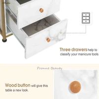 Table de manucure de luxe Texture marbrée Nail Desk avec tiroirs de rangement Home Salon Spa Equipment