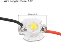 Diode LED COB haute puissance 1W verte, bleue, blanc chaud et blanc froid, source lumineuse avec fil noir, carte PCB en aluminium