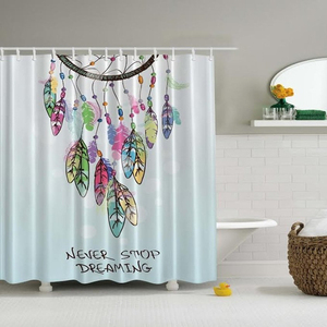 Ensemble de salle de bain imprimé Glam européen <span class=keywords><strong>180x180</strong></span>, rideau de <span class=keywords><strong>douche</strong></span> bohème avec œillets métalliques - Product Image 2
