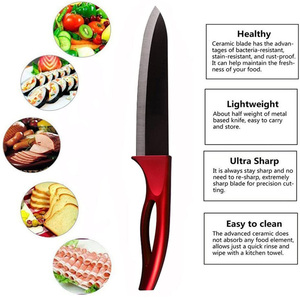 Nuovo Design, Set di 5 <span class=keywords><strong>Coltelli</strong></span> <span class=keywords><strong>in</strong></span> <span class=keywords><strong>Ceramica</strong></span> con Pelapatate per Cucina e Uso Domestico, con Blocco <span class=keywords><strong>in</strong></span> Acrilico - Product Image 2