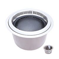 Pinnovo – grille de barbecue électrique ronde coréenne pour sortie d'air inférieure, cuisinière de four de barbecue de Table de Restaurant Commercial pour rôtir