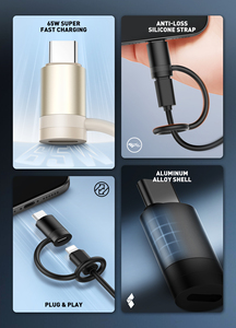 Cable DE DATOS DE CARGA súper rápida LDNIO LC260 65W, Cable convertidor USB de Material de silicona, Cable hembra de revolución de 2017 a Iphone - Product Image 3