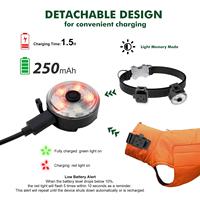 Fournisseur certifié BSCI, lumière LED pour chien personnalisée, rechargeable par USB C, étanche IPX7, 1,5 h de charge, 10 modes, pour la sécurité des promenades nocturnes