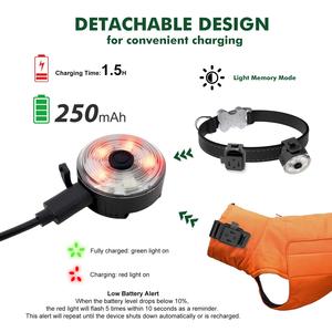 BSCI-Certified Supplier Custom USB C Rechargeable IPX7 Waterproof 1.5H Charge 10 Modes LED <strong>Dog</strong> <strong>Light</strong> <strong>for</strong> Night Walking Safety - Product Image 2