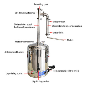 Panier à gin de 50l, tuyau en cuivre, machine à eau distillée en acier inoxydable, moonshine whisky brandy colonne de reflux <span class=keywords><strong>alcool</strong></span> - Product Image 4