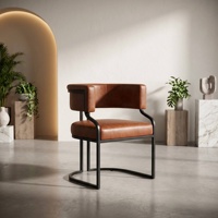 Chaises de salle à manger classiques en cuir huilé brun pour restaurants, hôtels, réceptions, salons de manucure, chaises de maquillage pour clients