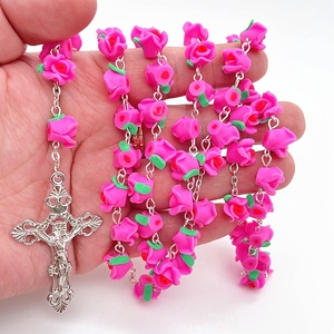 Arcilla polimérica de color rosa púrpura, cuentas de arcilla polimérica, para el cuidado de los objetos funerarios, venta al por mayor - Product Image 5