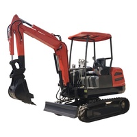 Mini-excavatrice sur chenilles de 2,5 tonnes avec cabine, homologuée CE EPA, fixation rapide, pour l'exploitation minière, fabrication artisanale, la meilleure et la moins chère
