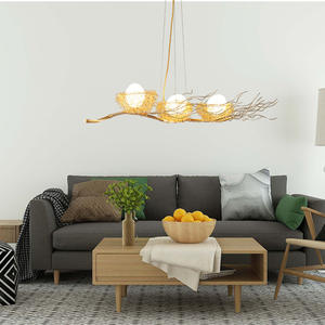 Lustre de restaurant nordique à trois têtes, luxe léger, même style que Douyins Small Birds Nest, salon et chambre à coucher - Product Image 1