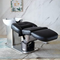 Kisen Offre Spéciale bon corps électrique chaise de Massage shampooing Salon de coiffure dos noir lit de Massage avec bassin pour salon de coiffure