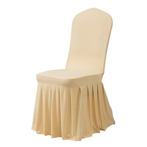 Funda elástica personalizada para <span class=keywords><strong>silla</strong></span> de comedor <span class=keywords><strong>con</strong></span> falda para hoteles, banquetes especiales, bodas, fundas para sillas de casa - Product Image 3