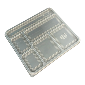 Forno a microonde PP 6 vano contenitore per alimenti monouso porta via pranzo Bento scatole con coperchio - Product Image 2