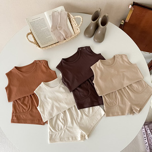 Ensemble de vêtements de sport respirants de qualité supérieure pour tout-petits, ensemble de gilets en coton pour enfants pour un usage quotidien décontracté et l'entraînement - Product Image 1