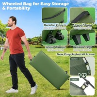 Cama de Camping Plegable para 2 Personas, 5 en 1, Carpa Elevada con Colchón de Aire y Saco de Dormir