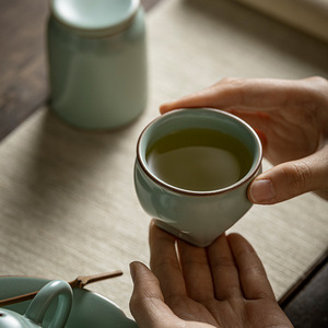 Taza de Té Pu'er de Porcelana Tianqing Ru Kiln, Taza Individual para Degustación, Taza Maestra de Cerámica, Juego de Té Kung Fu - Product Image 1