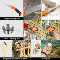 JELOCAMP 134 pièces Kit de survie en plein air, trousse de premiers soins et accessoires de camping d'urgence, kit de survie pour la randonnée et le bushcraft