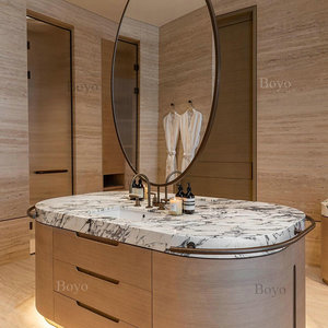 Lussuoso Mobile da <span class=keywords><strong>Bagno</strong></span> Spazioso con <span class=keywords><strong>Lavabo</strong></span>, Stile Isola con Doppio <span class=keywords><strong>Lavabo</strong></span> in Quarzite Pantagonia - Product Image 2