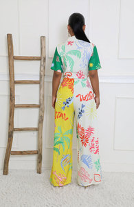 Baddie 2025 Hot Selling Splicing One Piece <strong>Jumpsuit</strong> Mid-Rise <strong>Baggy</strong> Pants Printing <strong>Jumpsuits</strong> - Product Image 4
