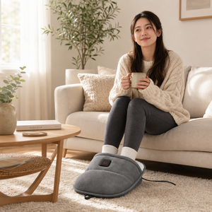 Custom Battery Foot Warmer Electric Foot Warmer Pad Adjustable Heat Settings Soft Sherpa Lined Heating Mat <b>for</b> Home Office - Product Image 1