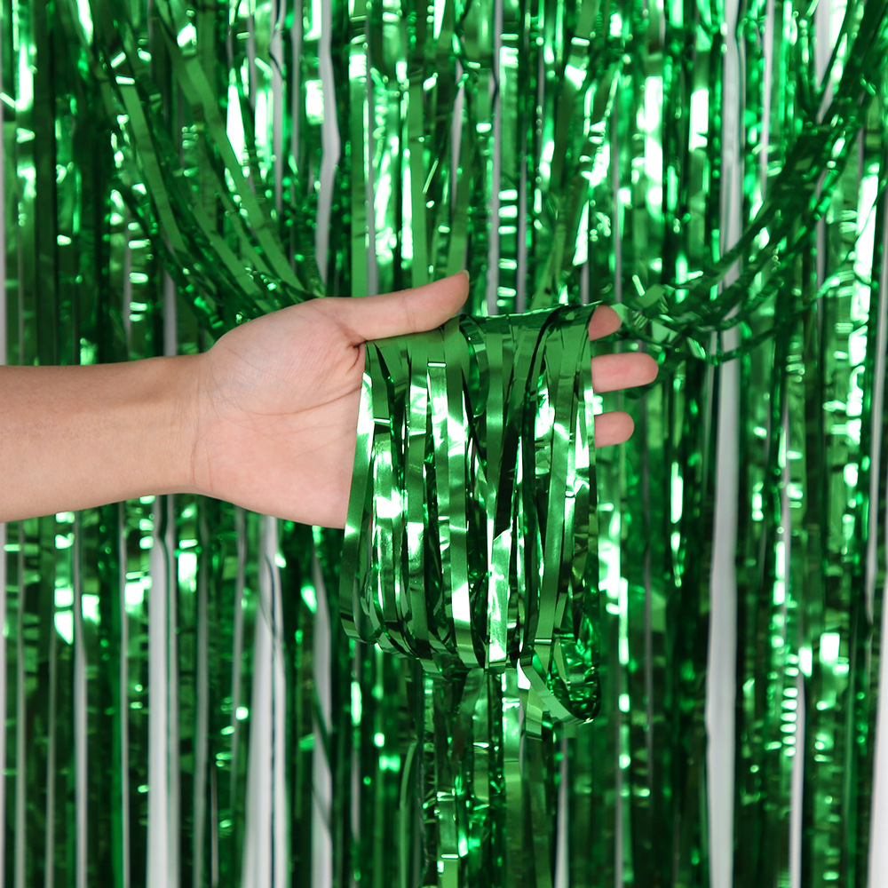 Green flat rain silk