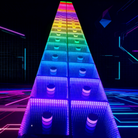 Piste de danse magnétique portable 3D, éclairage LED pour DJ, scène de danse interactive, dalles de piste de danse LED pour mariage