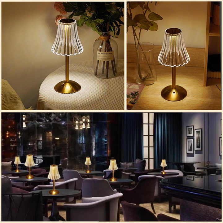 Nordic touch wireless lampe de table modern luxury crystal cordless rechargeable led table lamp For Hotel Restaurant Decoration