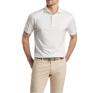 Men's Gray Short Sleeve Shirt Solid Color Knitted Cotton Casual Wear Breathable Regular Fit - Product Image 4