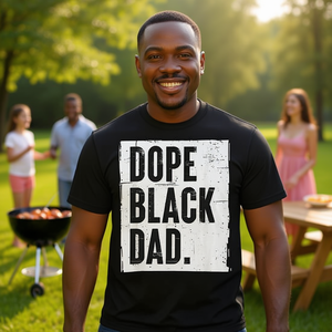 T-shirt « Dope Dad » pour les nouveaux papas, fête des pères, Afro-américain, célébrez avec un cadeau promotionnel élégant et tendance - Product Image 3