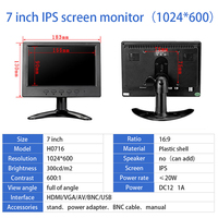ZHIXIANDA Wholesale 7 Inch 1024*600 Computer for Business LCD Monitor for Conference Room