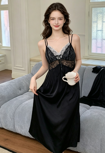 Set Loungewear Due Pezzi in Raso Francese di Poliestere da Donna, Senza Colletto, a Maniche Lunghe, Leggero, Stile Vintage Palazzo Autunnale - Product Image 3