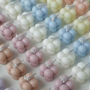 Bougie parfumée artisanale en cire de soja, parfum sucré, mini bougie en forme de cube à bulles, bougies parfumées créatives pour cadeau - Product Image 2